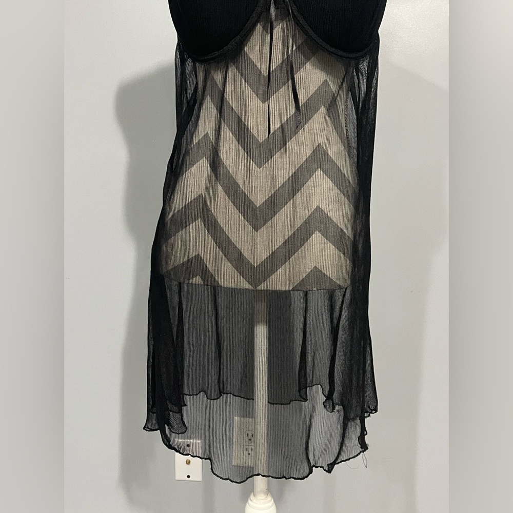 Elegant Black Sheer Chemise - Picture 3 of 9
